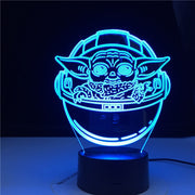 3D LED Mutilcolors Change Baby Yoda In His Career Decorative Light Usb Battery Powered Children Night Lamp 3d Lamp Gift Dropship