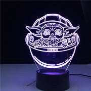 3D LED Mutilcolors Change Baby Yoda In His Career Decorative Light Usb Battery Powered Children Night Lamp 3d Lamp Gift Dropship