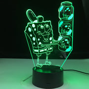 SpongeBob SquarePants Night light for Kid Bedroom Battery Powered Cartoon 3d Night Lamp for Children Cool Baby Led Nightlight