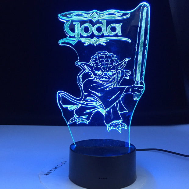 3d Led Night Light Star Wars Yoda Figure Desk Lamp for Kids Bedroom Decor Table Lamp Children Projection Light Star Wars Yoda