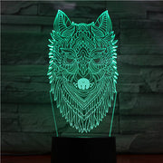 Dog Head Night Light LED 3D Illusion 7 Color Changing Room Decorative Lamp Child Kid Baby Kit Desk Lamp Bedside Caniche Dog 1426