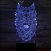 Dog Head Night Light LED 3D Illusion 7 Color Changing Room Decorative Lamp Child Kid Baby Kit Desk Lamp Bedside Caniche Dog 1426