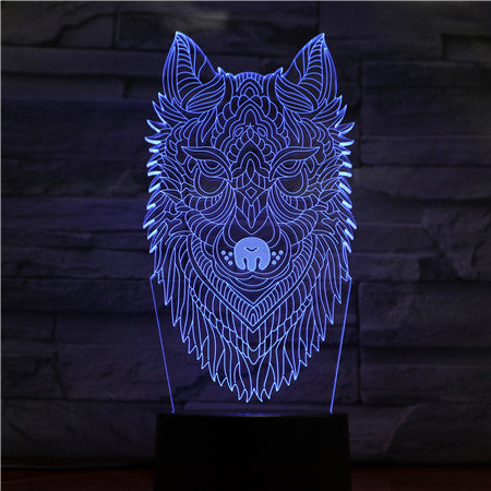 Dog Head Night Light LED 3D Illusion 7 Color Changing Room Decorative Lamp Child Kid Baby Kit Desk Lamp Bedside Caniche Dog 1426