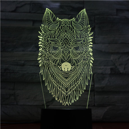 Dog Head Night Light LED 3D Illusion 7 Color Changing Room Decorative Lamp Child Kid Baby Kit Desk Lamp Bedside Caniche Dog 1426