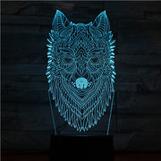 Dog Head Night Light LED 3D Illusion 7 Color Changing Room Decorative Lamp Child Kid Baby Kit Desk Lamp Bedside Caniche Dog 1426