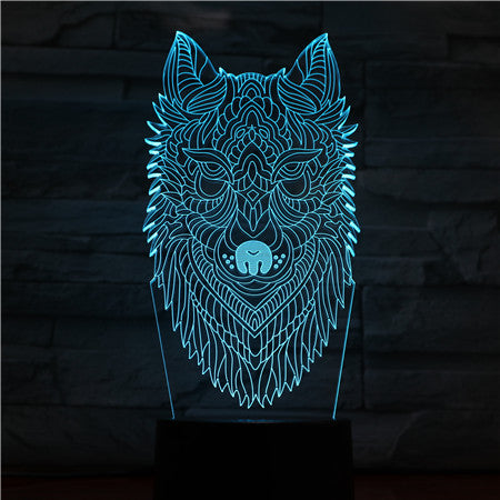 Dog Head Night Light LED 3D Illusion 7 Color Changing Room Decorative Lamp Child Kid Baby Kit Desk Lamp Bedside Caniche Dog 1426