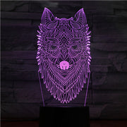 Dog Head Night Light LED 3D Illusion 7 Color Changing Room Decorative Lamp Child Kid Baby Kit Desk Lamp Bedside Caniche Dog 1426