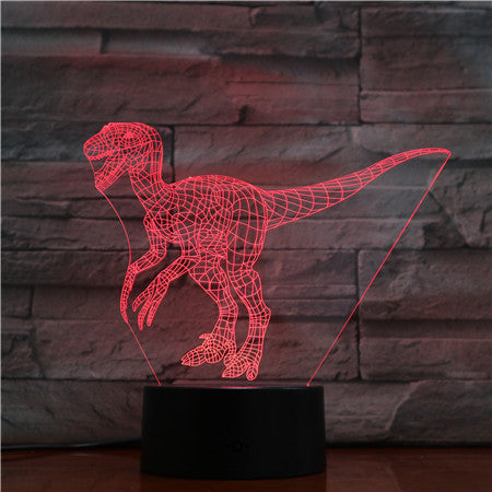 Velociraptor Dinosaur 3D Lamp Blue 7 Color Led Night Lamps for Kids Touch Led USB Table Office Light Room De AW-1430