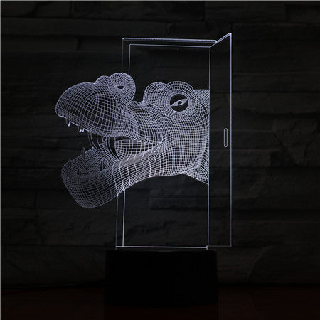 Hippo Head 3D LED Lamp USB Touch Remote Night Light Creative Animal Lamparas Home Bar Party Cool Table Beside Decoration 1512