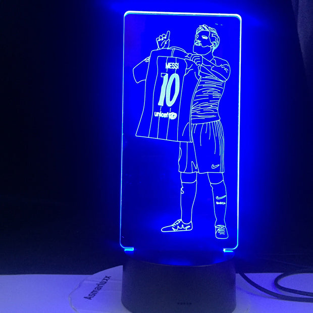 Messi Football Star 10 Figure Led Night Light for Home Room Decoration Nightlight Something about Football Gift Table 3d Lamp