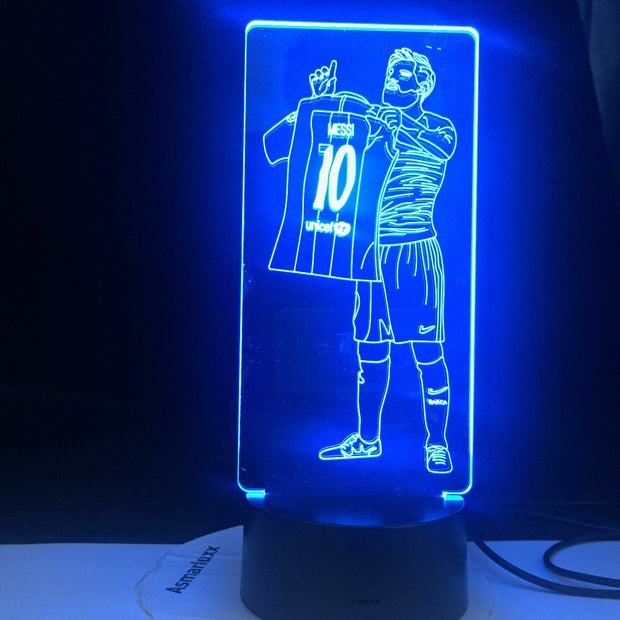 Messi Football Star 10 Figure Led Night Light for Home Room Decoration Nightlight Something about Football Gift Table 3d Lamp