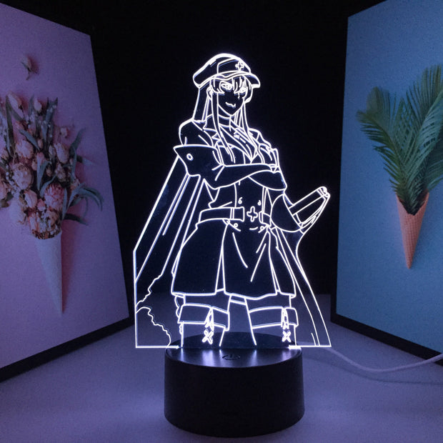 Akame Ga Kill Anime 3D Lamp Esdeath LED Night Light for Birthday Gift Room Decor Nightlight Manga Esdeath Figure Neon Light