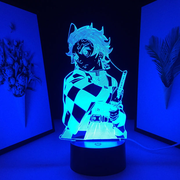 Demon Slayer Tanjiro Kamado Figure 3D Night Lamp for Child Bedroom Decor Nightlight Kids Gif LED Night Light Demon Slayert