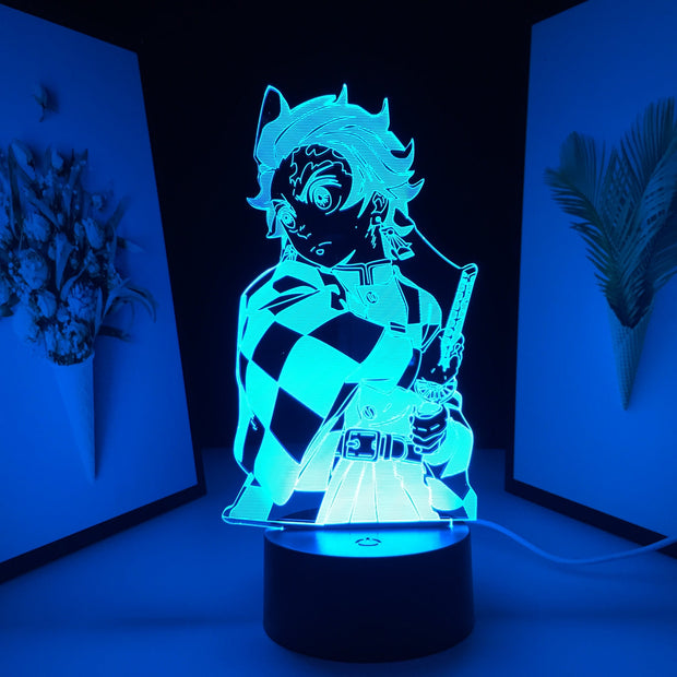Demon Slayer Tanjiro Kamado Figure 3D Night Lamp for Child Bedroom Decor Nightlight Kids Gif LED Night Light Demon Slayert