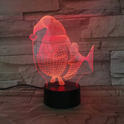 3D Illusion Led Lamp 7 Colors Change Nightlight Desk Decor Fish Animal Figure Model ToysFriends Kids Birthday Gift 737