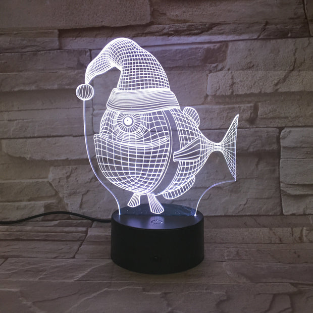 3D Illusion Led Lamp 7 Colors Change Nightlight Desk Decor Fish Animal Figure Model ToysFriends Kids Birthday Gift 737