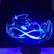 Sonic 3D Cartoon Touch Table Lamp 16 Colorful Acrylic Visual Illusion USB LED Lights Bedroom Decoration Lamparas Baby Kids Gift
