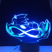 Sonic 3D Cartoon Touch Table Lamp 16 Colorful Acrylic Visual Illusion USB LED Lights Bedroom Decoration Lamparas Baby Kids Gift
