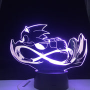 Sonic 3D Cartoon Touch Table Lamp 16 Colorful Acrylic Visual Illusion USB LED Lights Bedroom Decoration Lamparas Baby Kids Gift