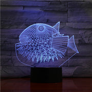 Puffer Fish 3D Night Lights 3D USB LED Lamp Animal 7 Colors Changing Desk Table Lamp Home Decor For kids Friend Gift 1457