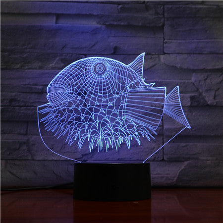 Puffer Fish 3D Night Lights 3D USB LED Lamp Animal 7 Colors Changing Desk Table Lamp Home Decor For kids Friend Gift 1457