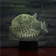 Puffer Fish 3D Night Lights 3D USB LED Lamp Animal 7 Colors Changing Desk Table Lamp Home Decor For kids Friend Gift 1457