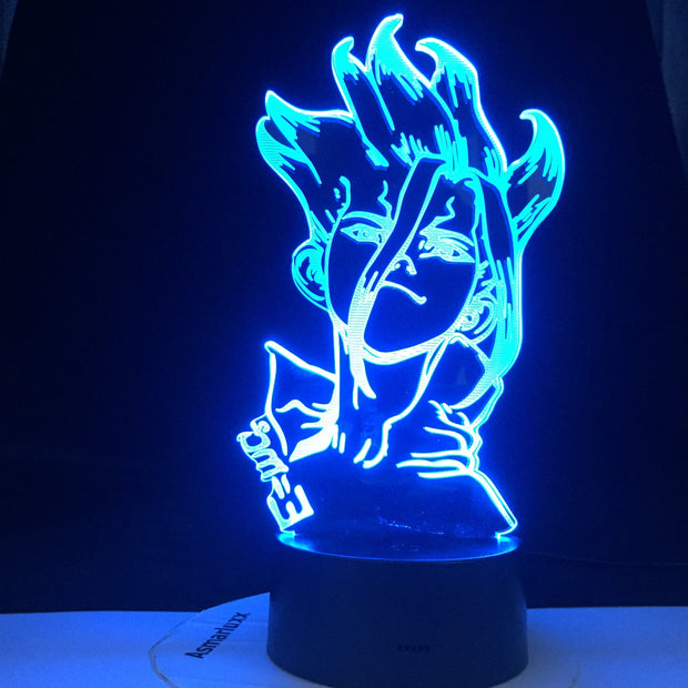 Dr Stone Figure Anime Table 3d Lamp for Kids Child Bedroom Decor Nightlight Manga Gift for Him Acrylic Led Night Light Lamp