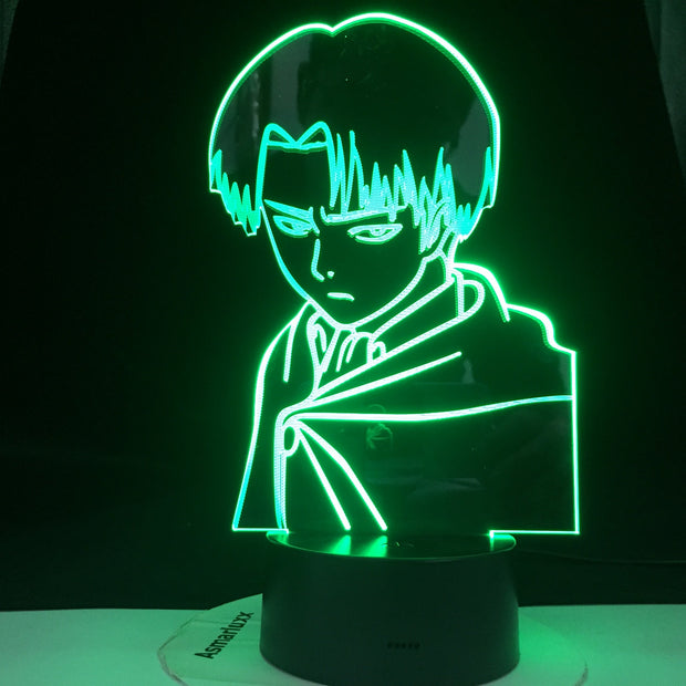 Captain Levi Ackerman Figure 3d Led Night Light for Kids Child Bedroom Decor Nightlight Colorful Table Lamp Attack on Titan Gift