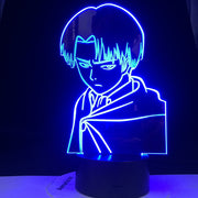 Captain Levi Ackerman Figure 3d Led Night Light for Kids Child Bedroom Decor Nightlight Colorful Table Lamp Attack on Titan Gift