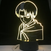 Captain Levi Ackerman Figure 3d Led Night Light for Kids Child Bedroom Decor Nightlight Colorful Table Lamp Attack on Titan Gift