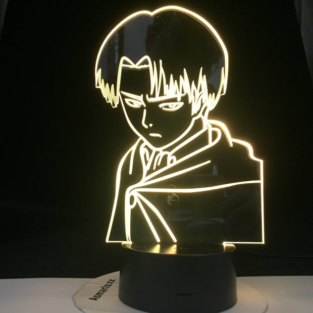 Captain Levi Ackerman Figure 3d Led Night Light for Kids Child Bedroom Decor Nightlight Colorful Table Lamp Attack on Titan Gift