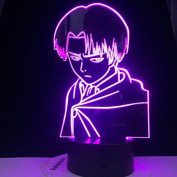 Captain Levi Ackerman Figure 3d Led Night Light for Kids Child Bedroom Decor Nightlight Colorful Table Lamp Attack on Titan Gift