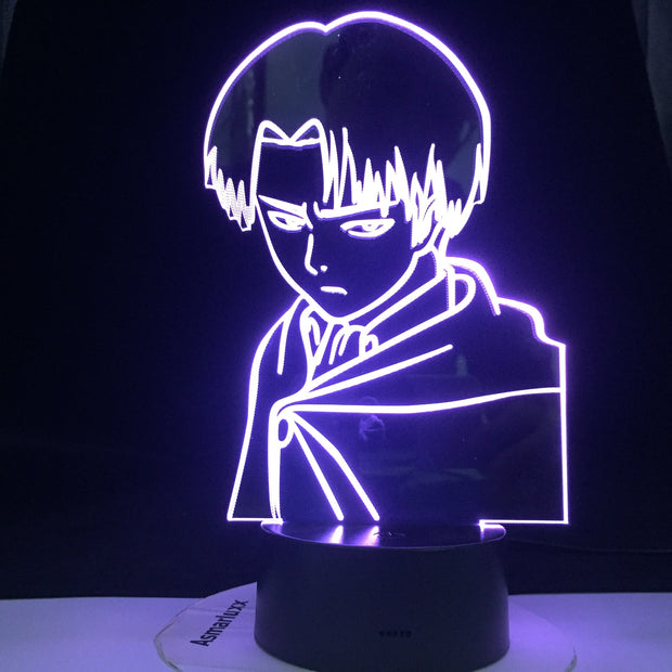 Captain Levi Ackerman Figure 3d Led Night Light for Kids Child Bedroom Decor Nightlight Colorful Table Lamp Attack on Titan Gift