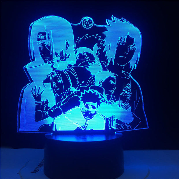 Naruto Hayato Sasuke Sakura Figure Nightlight for Kids Bedroom Decoration Cool Led Table Lamp Anime Gift for Him LED Night Light