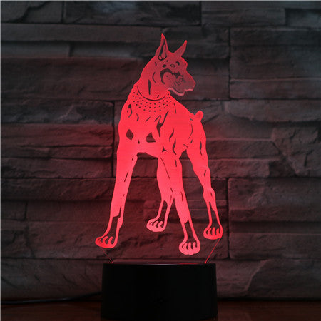 3D Dog Colorful Table Lamp Touch Control 7 Color Changing Acrylic Baby Night Light USB Decorative Kids Christmas Gifts 1419