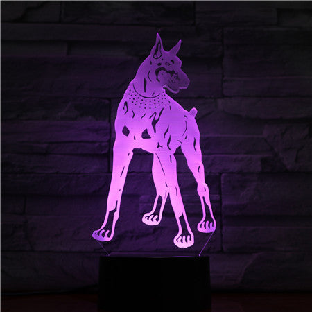 3D Dog Colorful Table Lamp Touch Control 7 Color Changing Acrylic Baby Night Light USB Decorative Kids Christmas Gifts 1419
