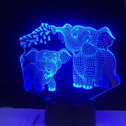 Touch Led Lamp 3D Night Light Elephant Series 7/16 Colors Change LED Table Desk Lamp Kids Christma Gift Home Decoration D30