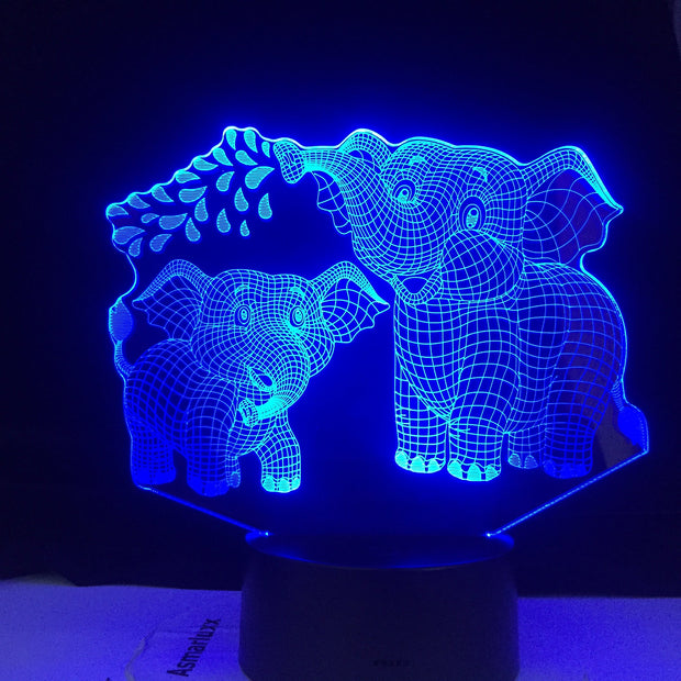 Touch Led Lamp 3D Night Light Elephant Series 7/16 Colors Change LED Table Desk Lamp Kids Christma Gift Home Decoration D30
