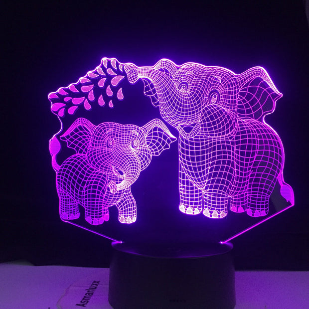 Touch Led Lamp 3D Night Light Elephant Series 7/16 Colors Change LED Table Desk Lamp Kids Christma Gift Home Decoration D30