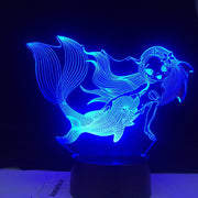 The Little Mermaid Princes Ariel 3d Figure Baby Led Night Light Touch Sensor Colorful Nightlight for Girls Room Decor Table Lamp