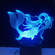 The Little Mermaid Princes Ariel 3d Figure Baby Led Night Light Touch Sensor Colorful Nightlight for Girls Room Decor Table Lamp