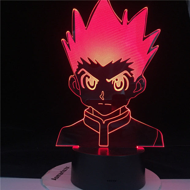HXH Illumi Zoldyck Figure Acrylic Led Night Light 3d Lamp Anime Hunter X Hunter Bedroom Decor Light for Kid Child Birthday Gift