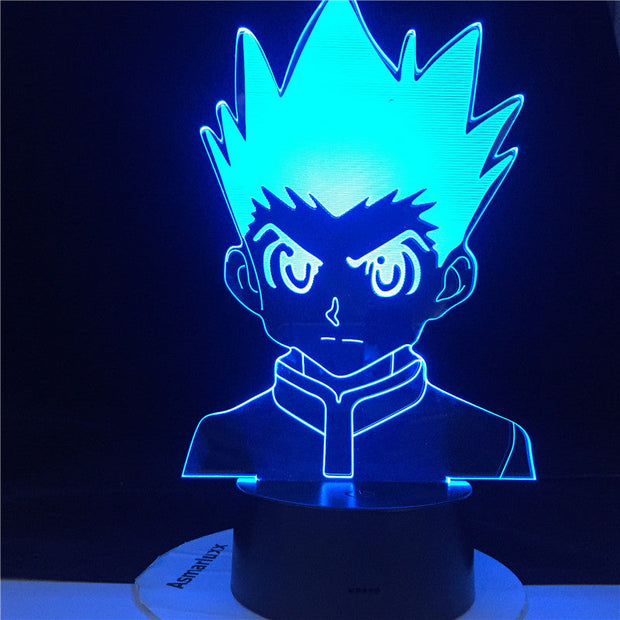 HXH Illumi Zoldyck Figure Acrylic Led Night Light 3d Lamp Anime Hunter X Hunter Bedroom Decor Light for Kid Child Birthday Gift