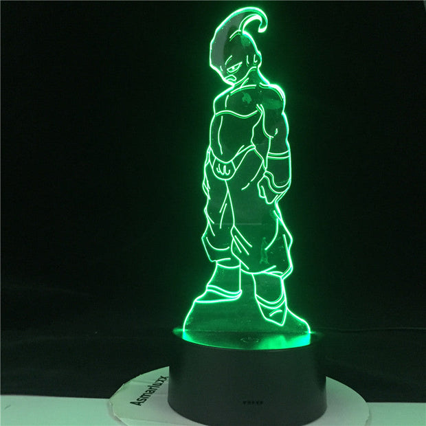 KID BUU LED ANIME LAMP DRAGON BALL Z SUPER Figure Acrylic Led Night Light for Kids Bedroom Decor Nightlight 3d Illusion Light
