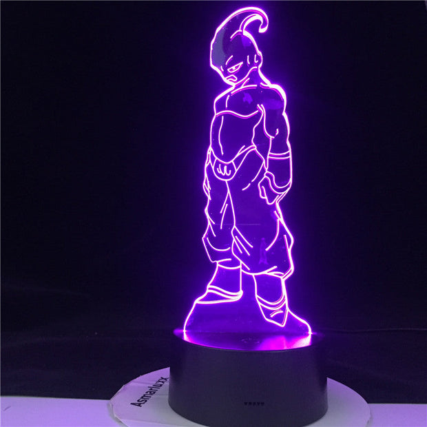 KID BUU LED ANIME LAMP DRAGON BALL Z SUPER Figure Acrylic Led Night Light for Kids Bedroom Decor Nightlight 3d Illusion Light