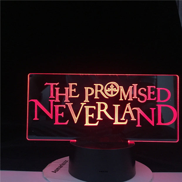 THE PROMISED NEVERLAND LOGO LED ANIME LAMP Led Night Light Touch Colorful Nightlight for Home Decor 16 Colors Remote Control
