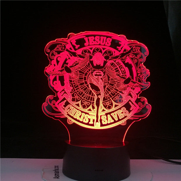 Jesus Figure Character 3d Table Lamp for Children Bedroon Decoration Led Remote Control Night Light Table LED Light
