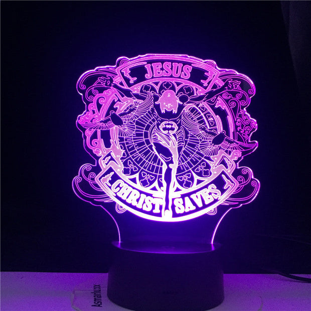 Jesus Figure Character 3d Table Lamp for Children Bedroon Decoration Led Remote Control Night Light Table LED Light