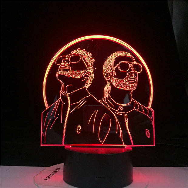 French Rap Group PNL 3d Led Night Light Color Changing Night lamp Bedroom Lighting for Fans Suprise Gifts Dropship Fast Service