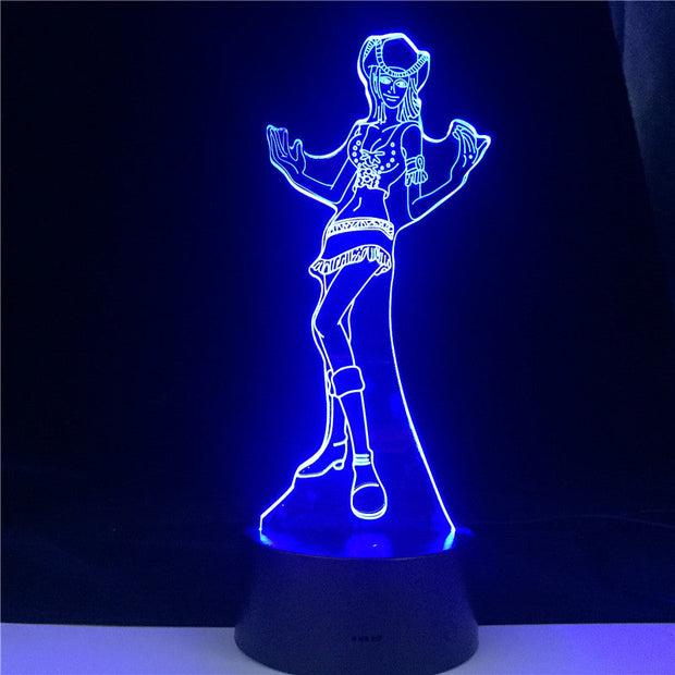 Nico Robin Anime ONE PIECE 7 Colors Change 3d Led Night Light Children Birthday Gift Toy Party Atmosphere Remote Base Table Lam